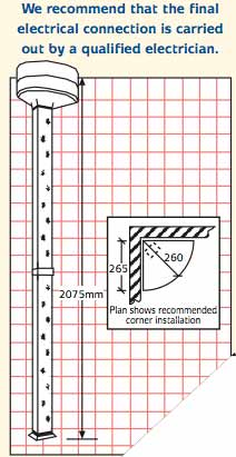 Apres Body Dryer dimensions. Technical size information.