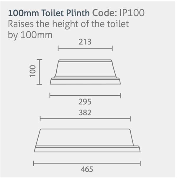 Impey 100mm toilet plinth, raise a toilet by 100mm.