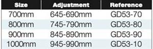 Opulence Glass Shower Screen size options. 700mm, 800mm, 900mm or 1000mm wide shower screens