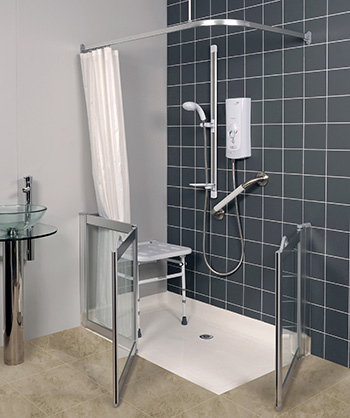 Contour Fixed Panel & Pole WFY Silver Half Height Shower Screens