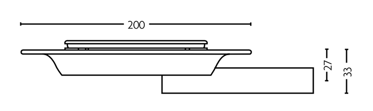 Dimensions shown for the width and height of the Impey DSS2 Pump for tiled floors