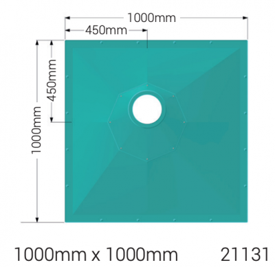 AKW Tuff Form8 wet room tray, adjustable waste position, Vinyl or Tile