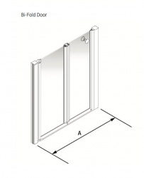 AKW Larenco Half Height Alcove Glass Shower Enclosure Doors