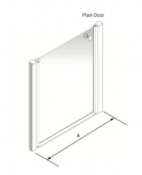 AKW Larenco Half Height Alcove Glass Shower Enclosure Doors